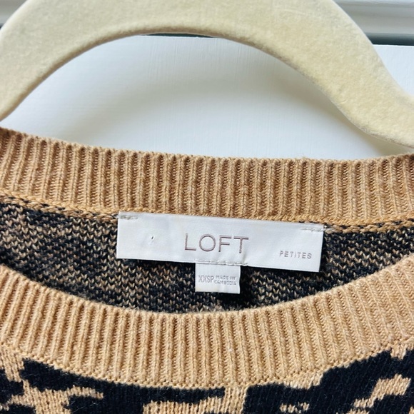 LOFT Leopard Print Sweater - Black and Tan - Picture 4 of 5
